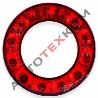 Фонарь тормоза задний 85.3776 (12/24В) красный LED кольцо 