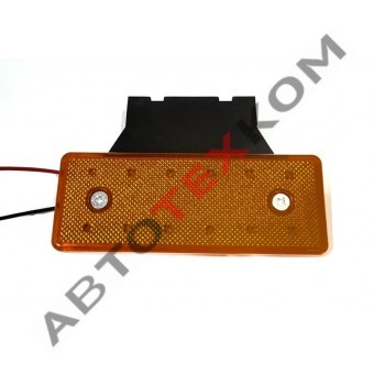 Фонарь габаритный S-001 (24В) 12LED желтый (с кронштейном)