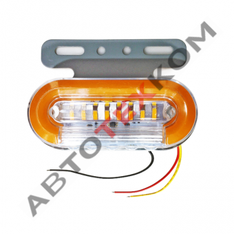 Фонарь габаритный SQ-7008-12 (12В) LED овальный НЕОН (с подсветкой колеса) Бегущий